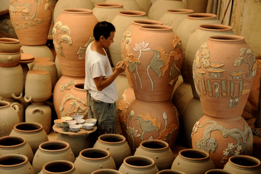 Bat Trang ceramic village in countryside village photos