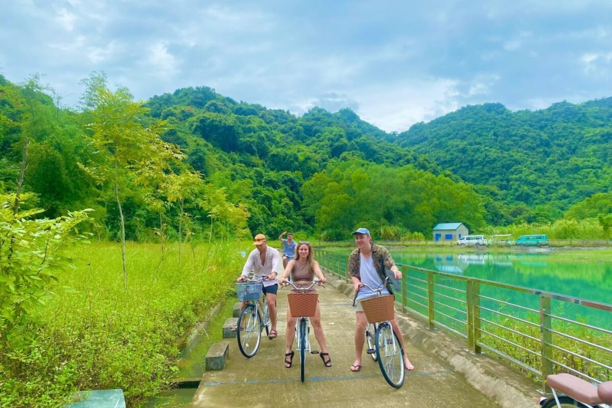 Cycling in Viet Hai Floating Village - ha long bay fishing village
