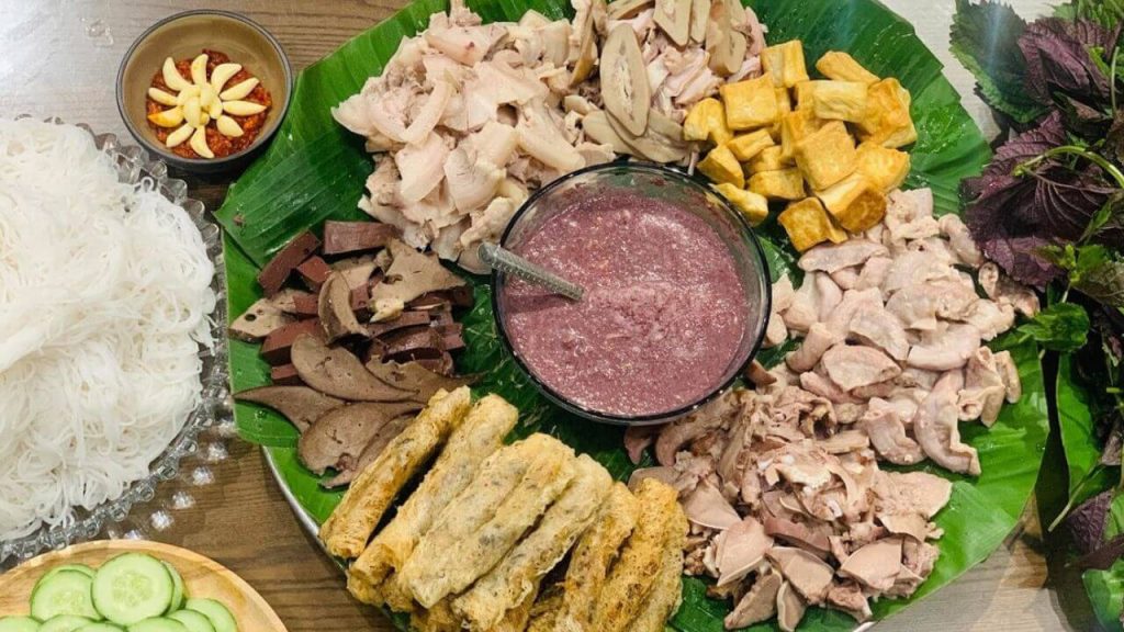 Eating Bun Dau Mam Tom - Unique Hanoi Street Foods in 3-day tours from hanoi