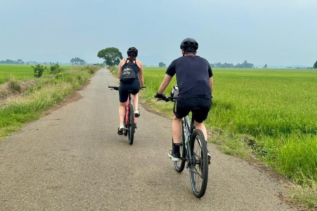 Enjoy a cycling trip through beautiful paddy fields in Bavi Eco Retreat Tour