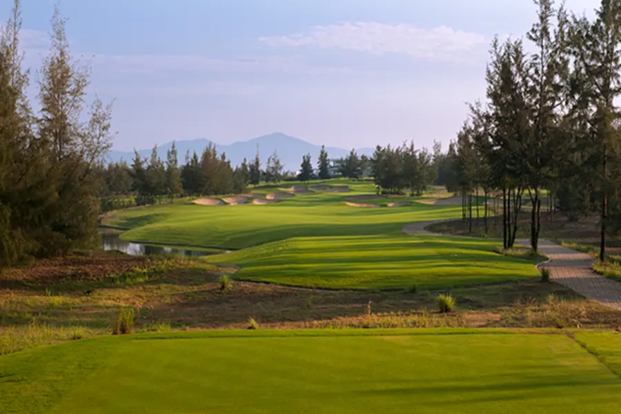 Golf course at Montgomerie Links between Da Nang and Hoi An