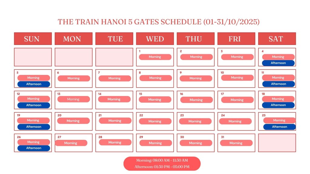 Hanoi 5 Gates Schedule in October