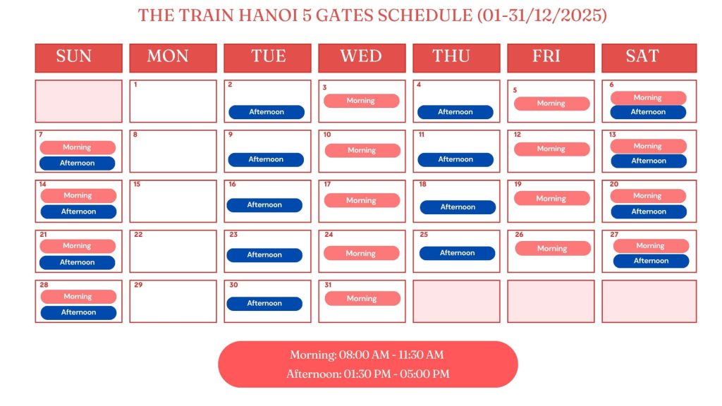 Hanoi Heritage Train Schedule in December