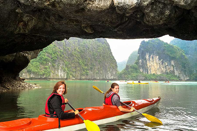 Kayaking in HaLong Bay - Hanoi tour packages