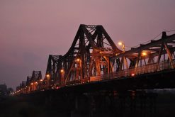 Long Bien Bridge at Dusk