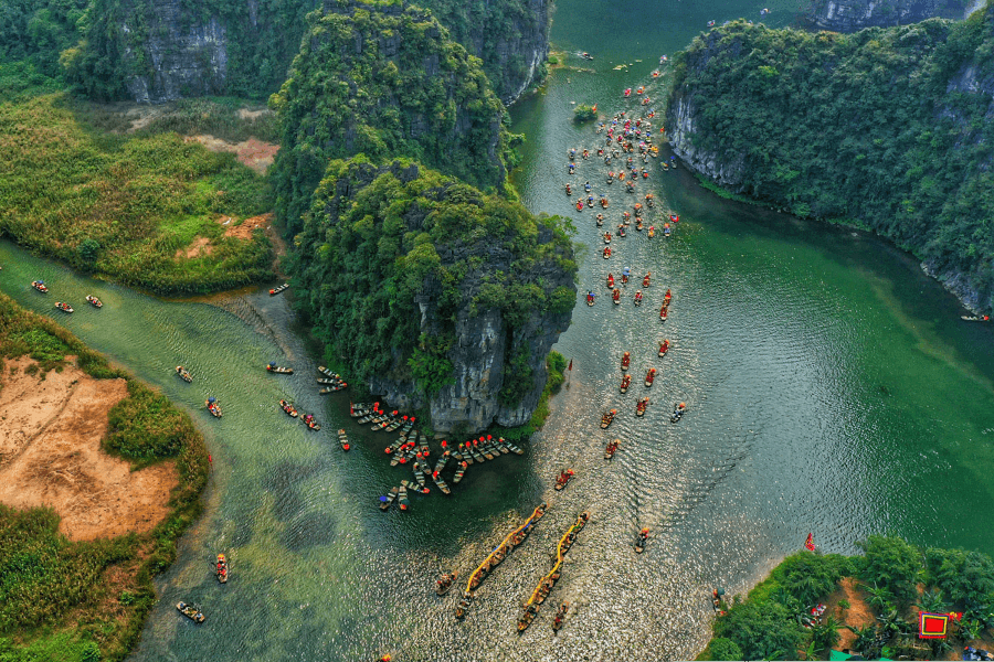 Ninh Binh from the sky in hot Hanoi packages deals
