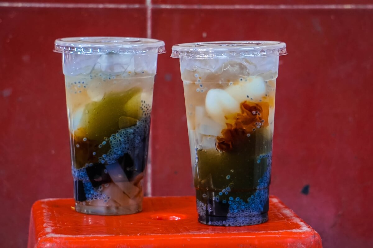 Sương Sáo & Sương Sâm Grass Jelly and Green Jelly - vietnamese dessert