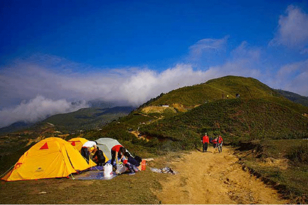 Ta Xua Camping site on Ta Xua Peak