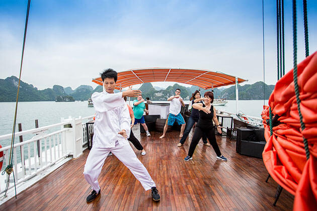 TaiChi Exercise on Cruise - Hanoi Local Tours