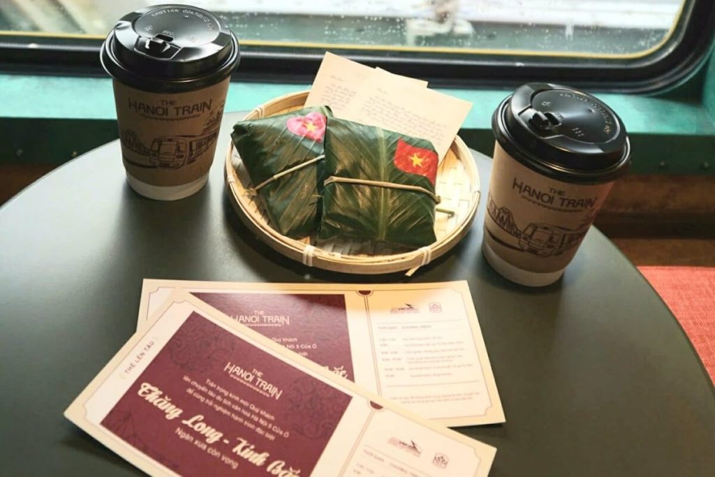 Taste lotus tea and Bac Ninh’s famous Banh Phu The in hanoi heritage train