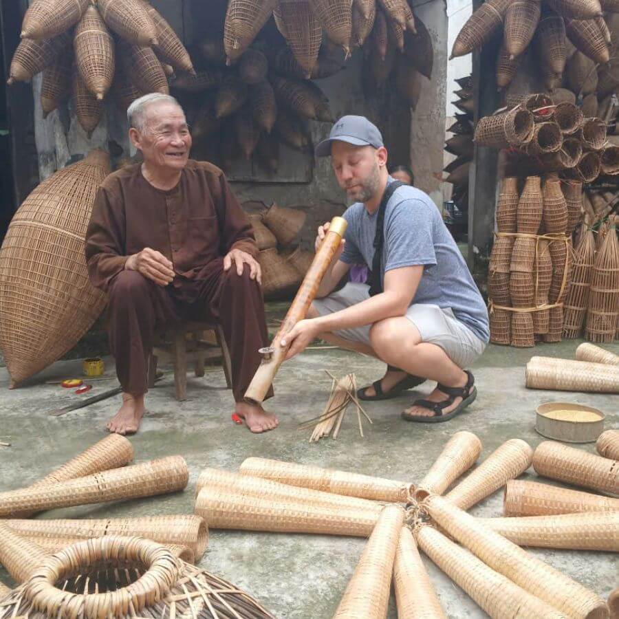 Visit Thu Sy bamboo fish trap village - day tours from hanoi