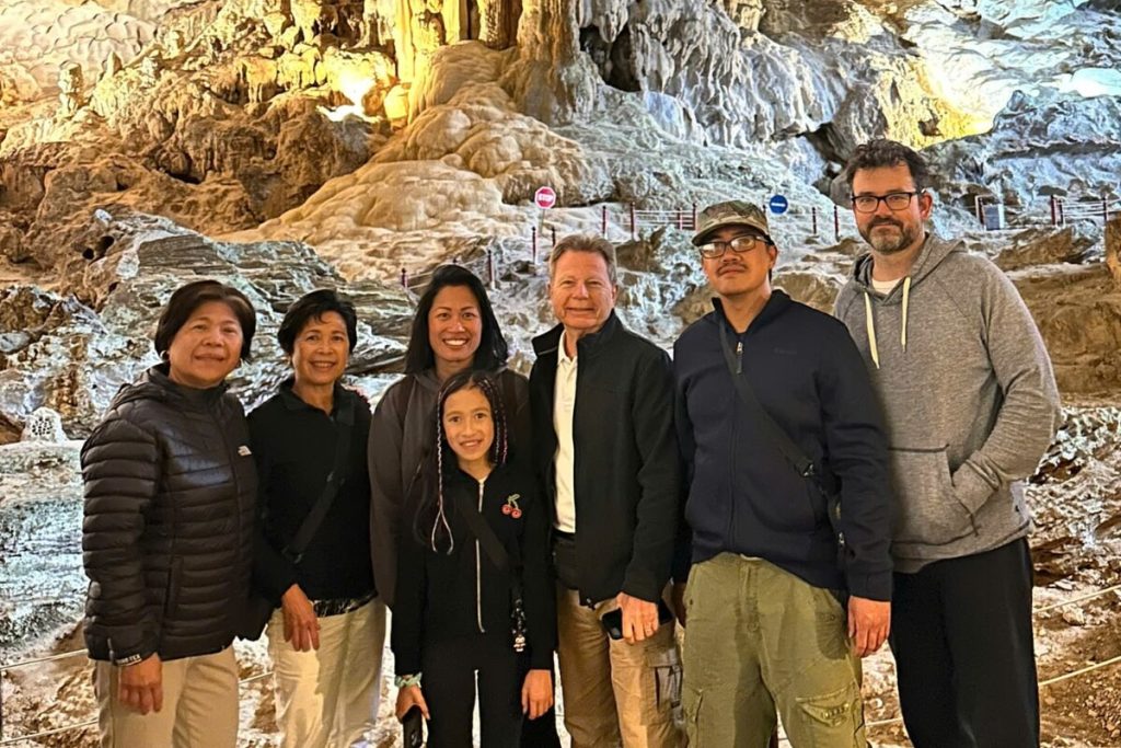 a family visit sung sot cave in halong bay vietnam tours from hanoi