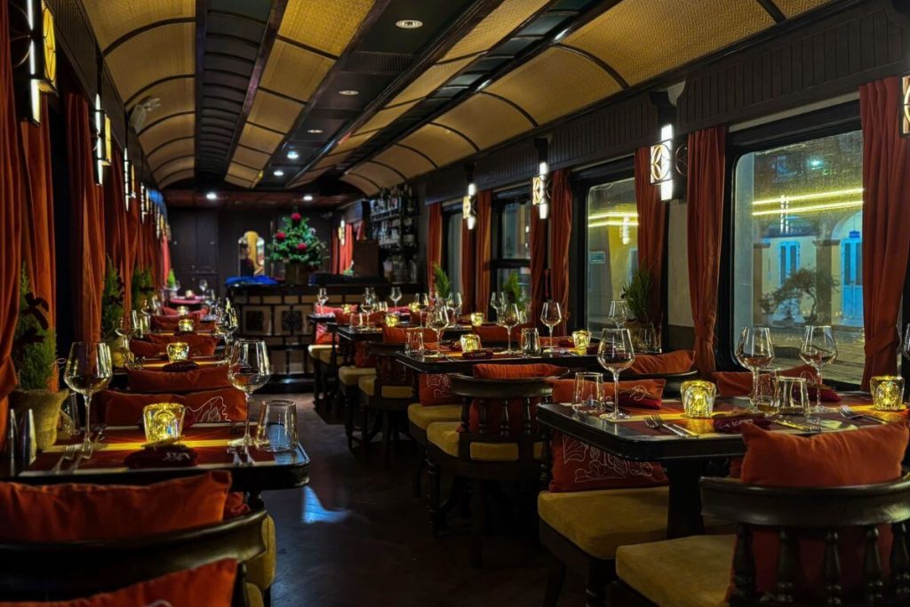 enjoy an Evening of Anticipation and Elegance on vietnam luxury train