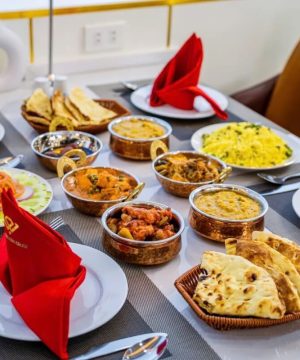 experience authentic Indian cuisine prepared by a dedicated Indian chef onboard