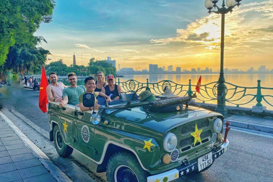 hanoi jeep tour to hanoi west lake - hanoi local tour