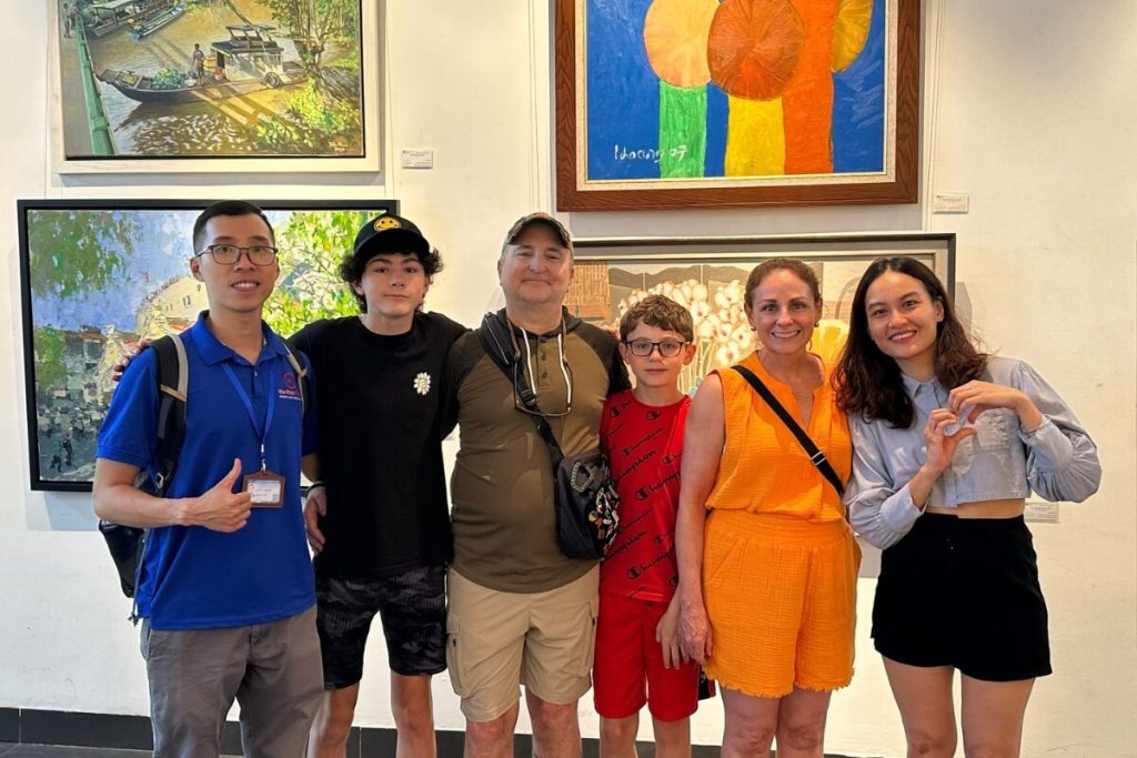 happy customers in hanoi art tours