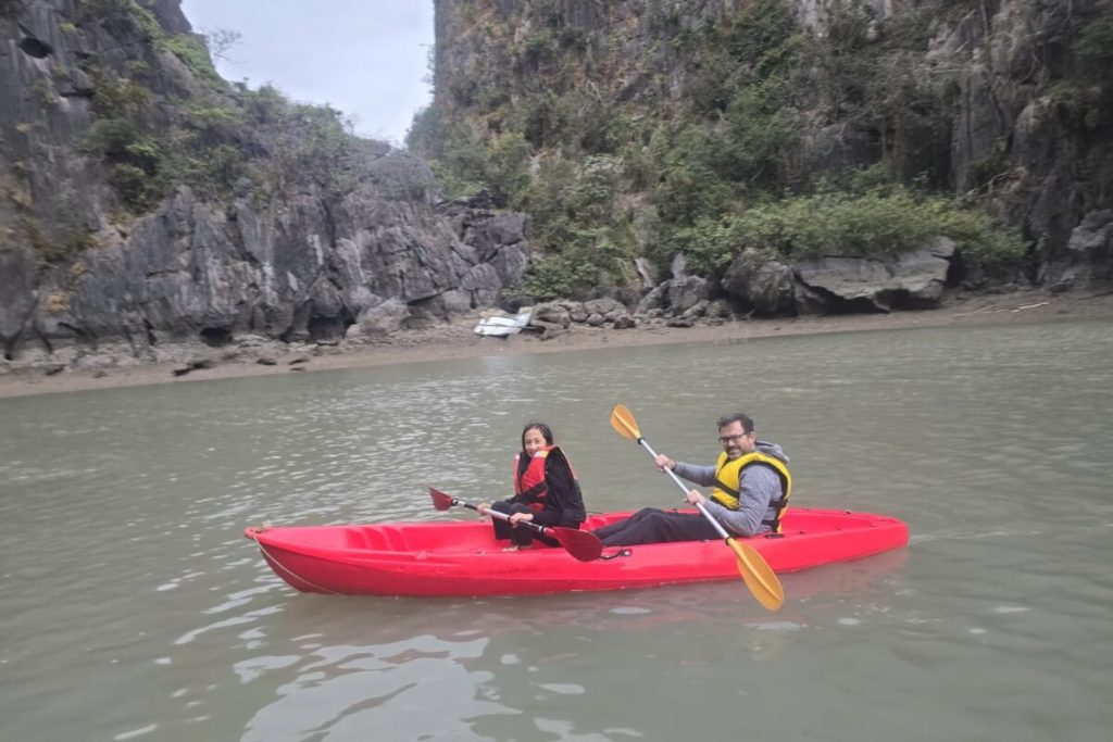 kayaking in halong bay hanoi vietnam tours
