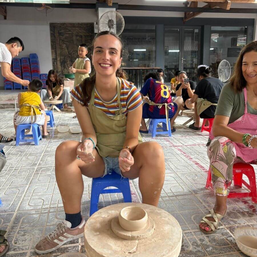 making pottery in Bat Trang Pottery Village - hanoi day tours