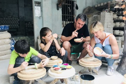 making pottery in Bat Trang Village - Hanoi Local Tour