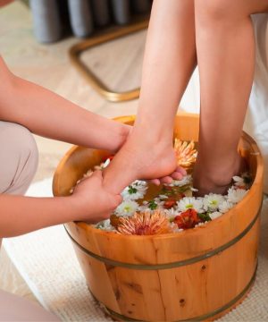 indulge in a foot bath in Ky Son Village Hanoi Day Trips