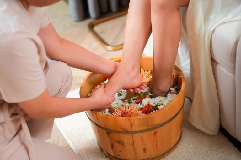 indulge in a foot bath in Ky Son Village Hanoi Day Trips