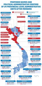 New Map of Vietnam Provincial Merger 