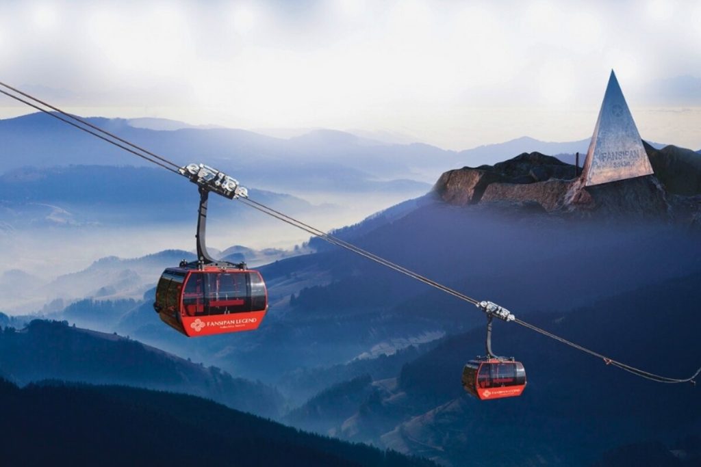 take the Fansipan cable car to reach the summit of Fansipan