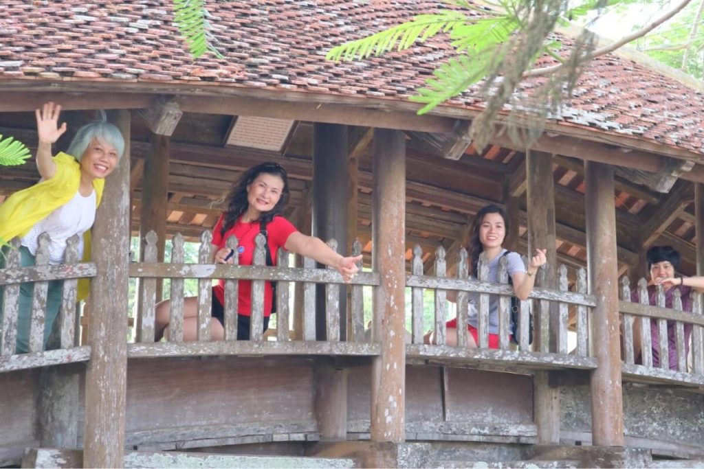 tile-roofed bridge of Luong Pagoda in Nam Dinh - Hanoi Day Tours