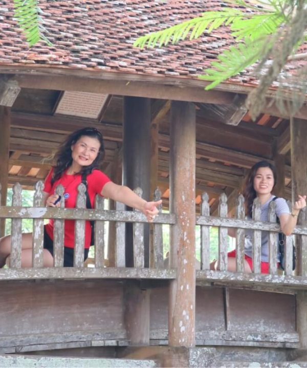 tile-roofed bridge of Luong Pagoda in Nam Dinh - Hanoi Day Tours