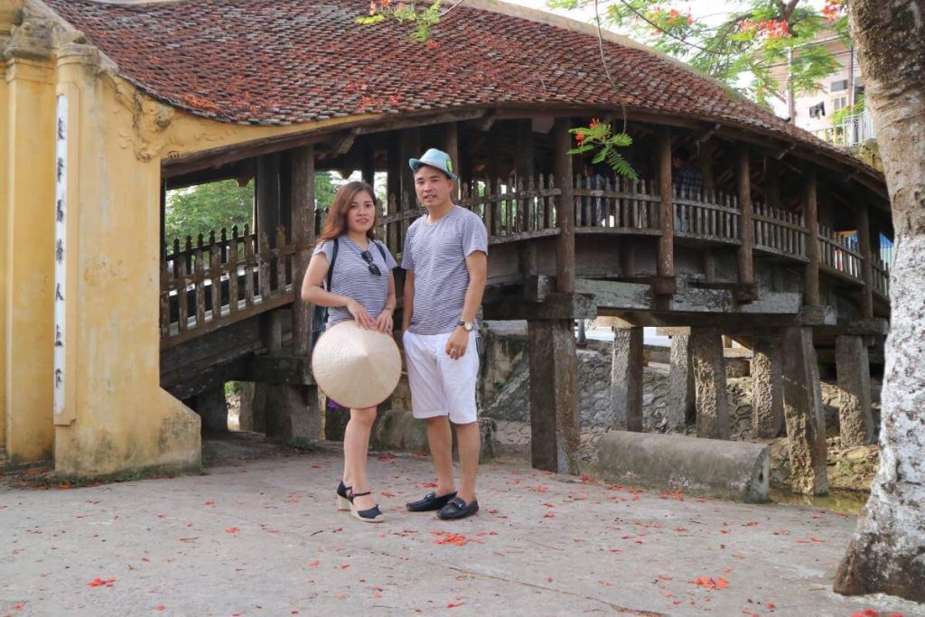 tile-roofed bridge of Luong Pagoda in Nam Dinh Tours From Hanoi