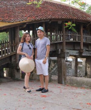 tile-roofed bridge of Luong Pagoda in Nam Dinh Tours From Hanoi