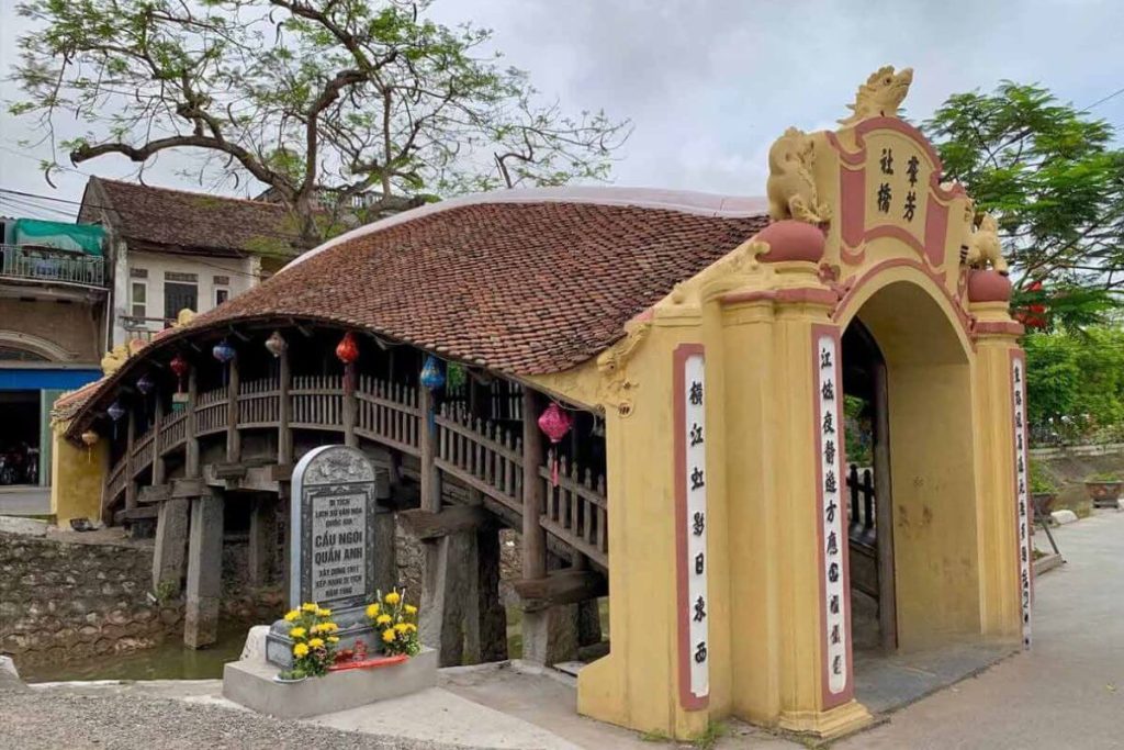 tile-roofed bridge of Luong Pagoda in Nam Dinh Tours From Hanoi