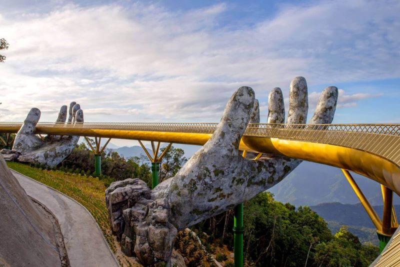 visit golden bridge in danang day tours from hanoi