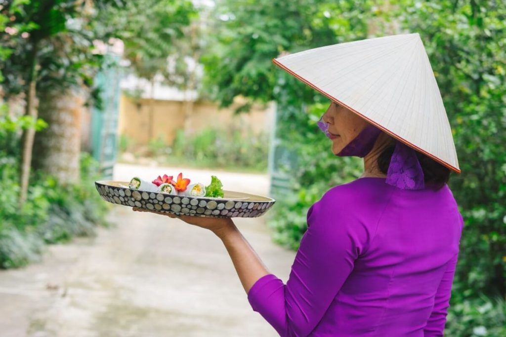 visit host family in Moc village with Mrs. Chin