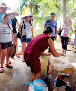 visit local families to learn how to make tofu in Vietnam - Ba Vi Eco Retreat Tour