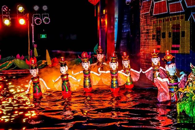 Water puppet show in hanoi tour